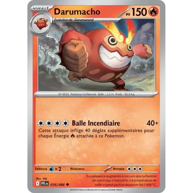 Carte Pokémon Darumacho 16/94 - ME02 Flammes Fantasmagoriques