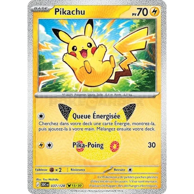 Carte Pokémon Pikachu 037/128 – 30e Anniversaire FR