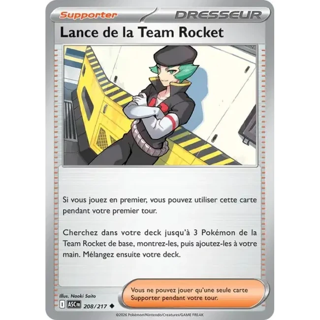 Carte Pokémon Lance de la Team Rocket 208/217 - ME02.5 Héros Transcendants