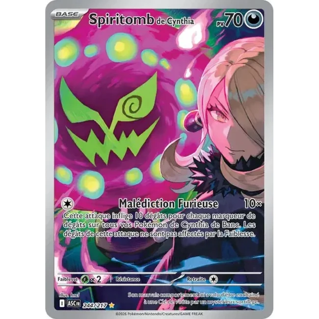 Carte Pokémon Spiritomb de Cynthia 244/217 - ME02.5  Héros Transcendants