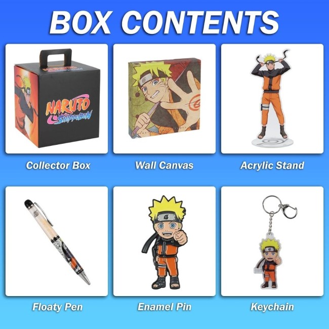 Liste illustrée du contenu de la Collector Box Naruto