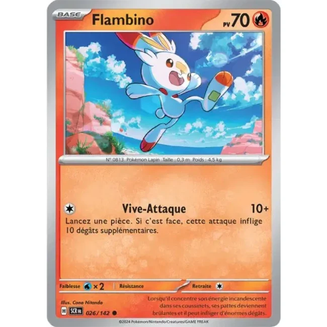 Carte Pokémon Flambino 26/142 - EV7 - Couronne Stellaire