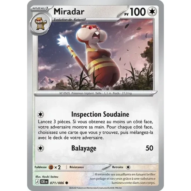 Carte Pokémon Miradar 71/086 - ME04 Chaos Ascendant