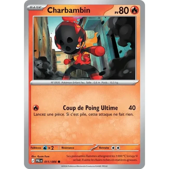 Carte Pokémon Charbambin 11/084 - ME05 Nuit Noire
