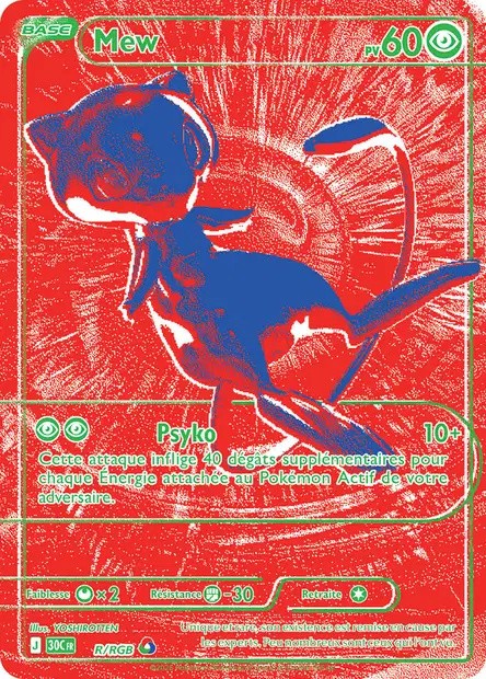 Recto de la carte Pokémon Mew R/RGB – rouge, 30e Anniversaire, en français