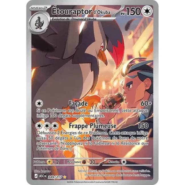 Carte Pokémon Étouraptor d'Okuba 249/217 - ME02.5  Héros Transcendants