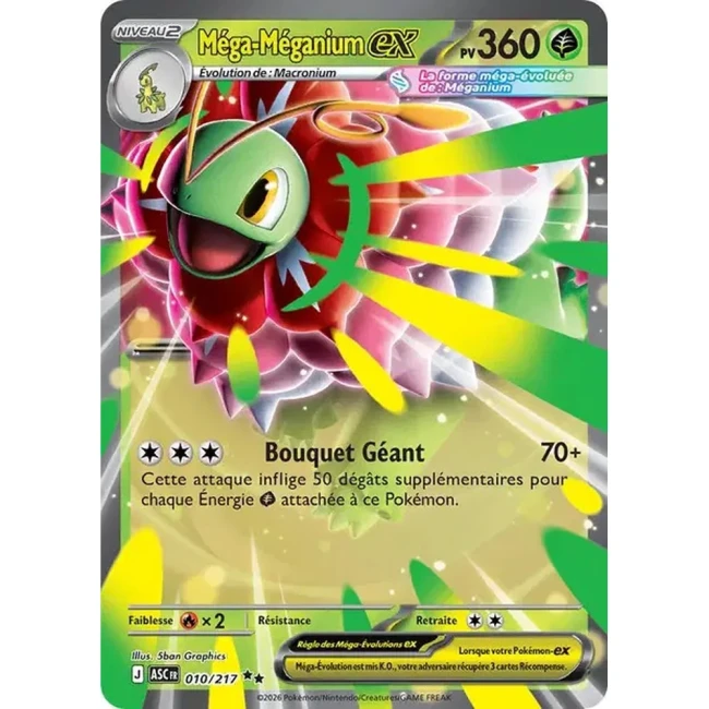 Carte Pokémon Méga-Méganium ex 10/217 -  ME02.5  Héros Transcendants