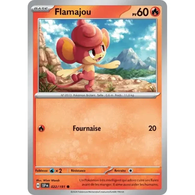 Carte Pokémon Flamajou 22/191 - EV8 Étincelles Déferlantes
