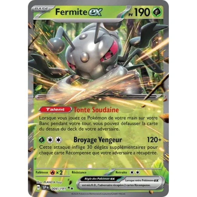 Carte Pokémon Fermite ex 4/191 - EV8 Étincelles Déferlantes