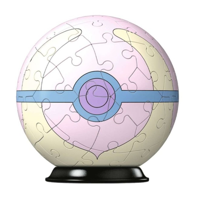 Pokémon Heal Ball Puzzle 3D 54 pièces monté Puzzle 3D Pokémon Heal Ball assemblé sur socle noir