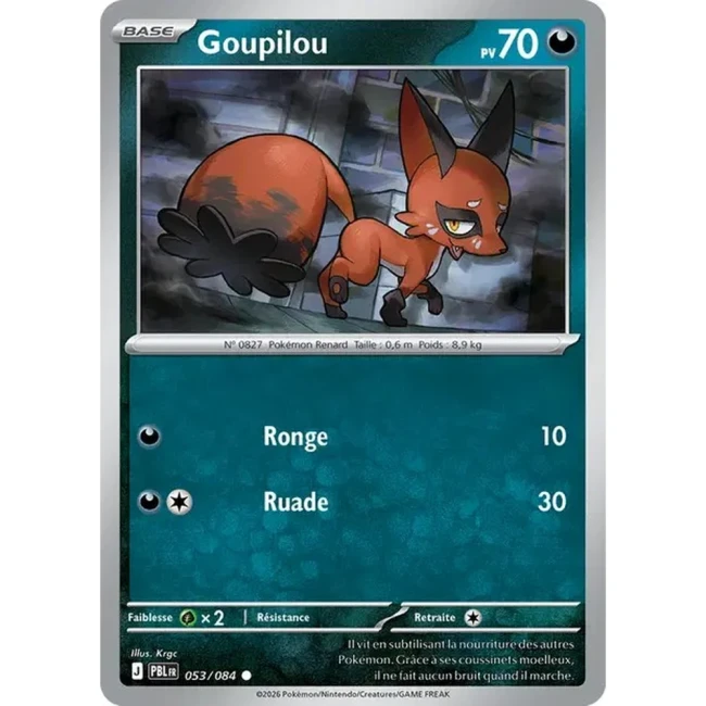Carte Pokémon Goupilou 53/084 - ME05 Nuit Noire