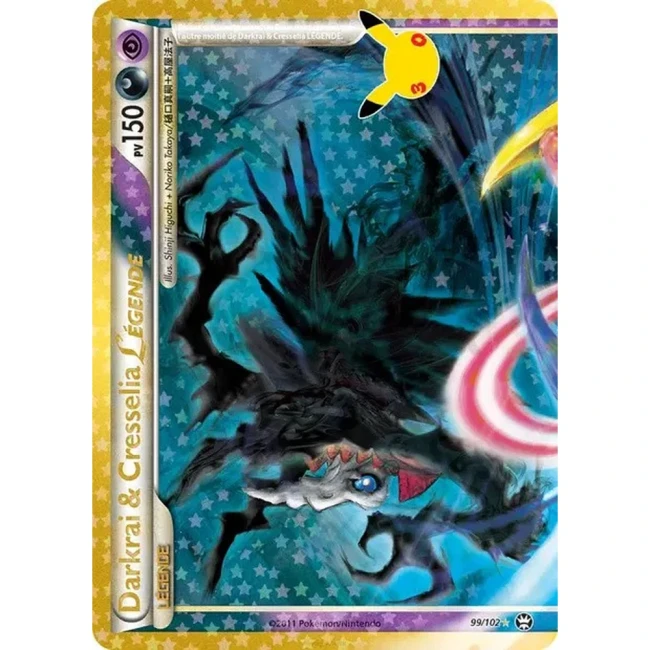 Carte Pokémon Darkrai et Cresselia LÉGENDE 99/102 – moitié haute – 30e Anniversaire FR – Collection Classique