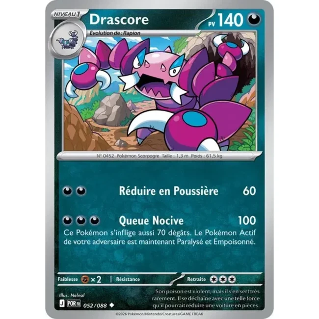Carte Pokémon Drascore 052/088 - ME03 Equilibre Parfait