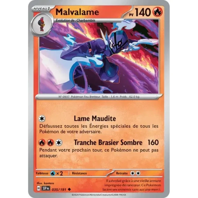 Carte Pokémon Malvalame 35/191 - EV8 Étincelles Déferlantes