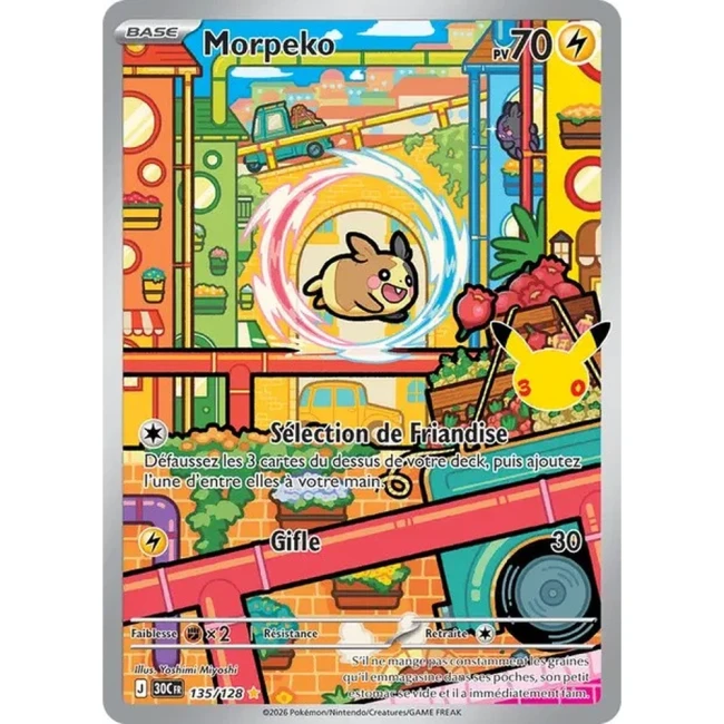 Carte Pokémon Morpeko 135/128 – 30e Anniversaire FR