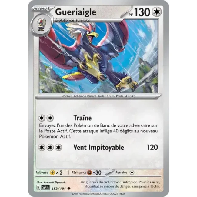 Carte Pokémon Gueriaigle 153/191 - EV8 Étincelles Déferlantes