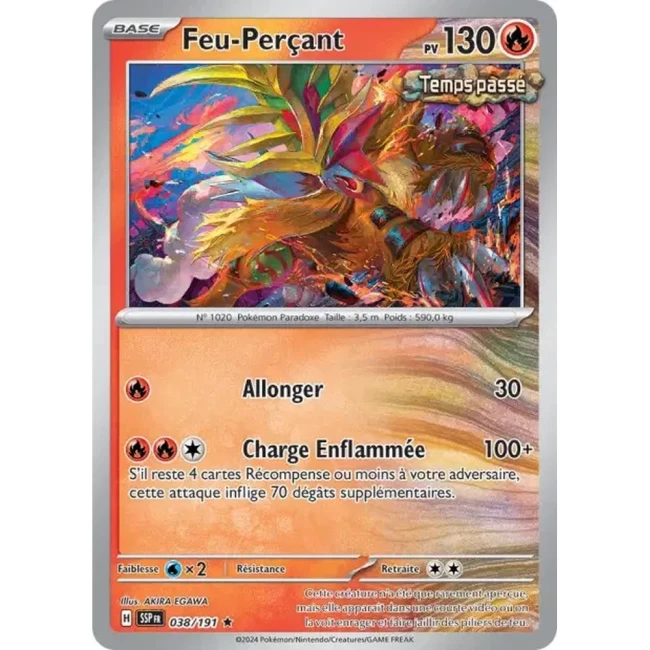 Carte Pokémon Feu-Perçant 38/191 - EV8 Étincelles Déferlantes