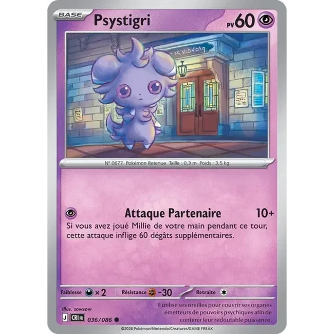 Carte Pokémon Psystigri 36/086 - ME04 Chaos Ascendant