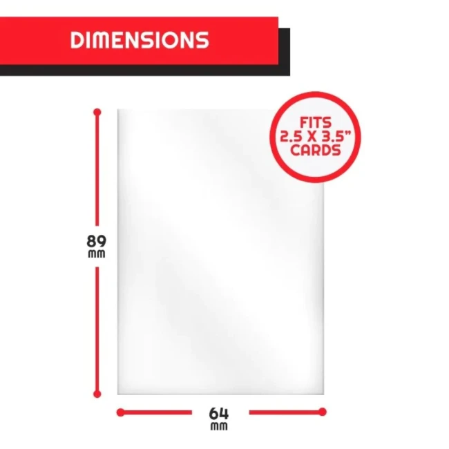 EVORETRO - 200 Pochettes/sleeves 64x89mm Dimensions des étuis Perfect Fit : 64x89mm, parfaitement adaptées aux cartes de 2,5 x 3,5 pouces. Assurez une protection optimale et ajustée pour vos cartes précieuses.