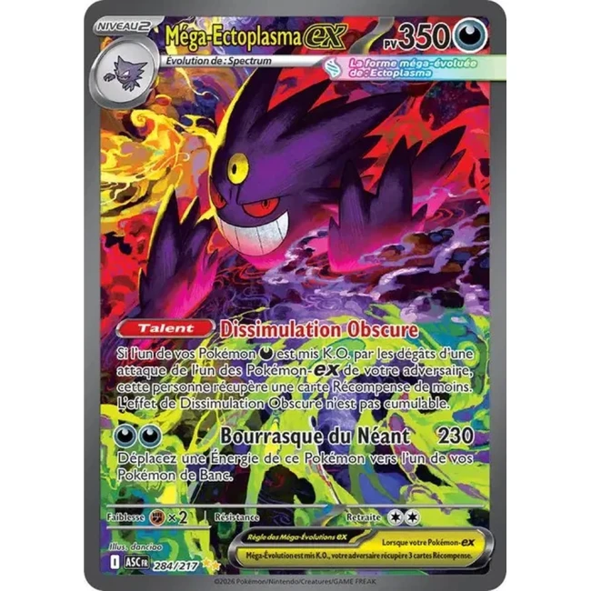Carte Pokémon Méga-Ectoplasma ex 284/217 - ME02.5  Héros Transcendants