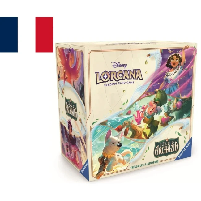 Coffret Disney Lorcana Illumineer’s Trove, Chapitre 7 L’Île d’Archazia, en français.