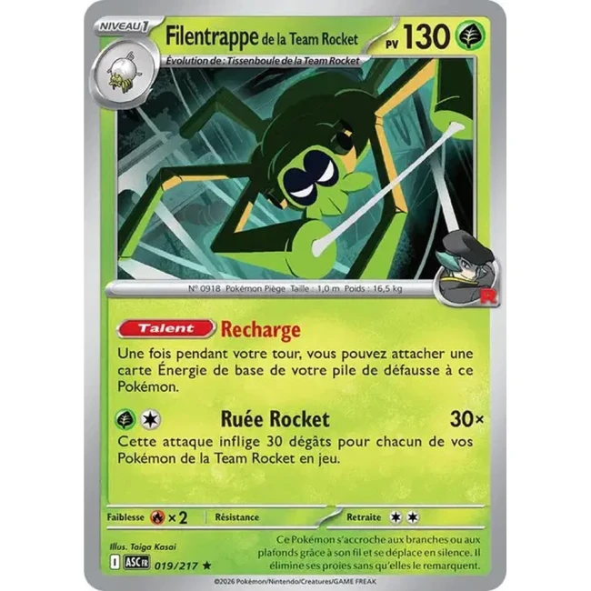 Carte Pokémon Filentrappe de la Team Rocket 19/217 - ME02.5 Héros Transcendants
