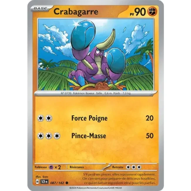 Carte Pokémon Crabagarre 87/142 - EV7 - Couronne Stellaire