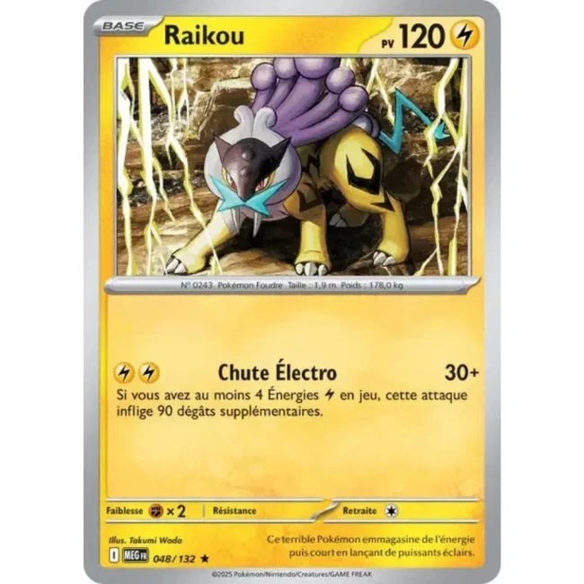 Carte Pokémon Raikou 48/132- ME1 Méga évolution