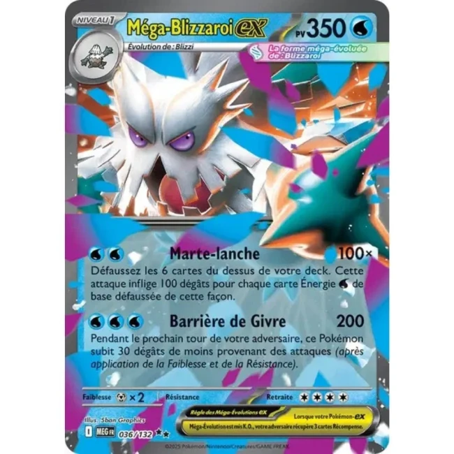 Carte Pokémon Méga-Blizzaroi ex 36/132 - ME1 Méga évolution
