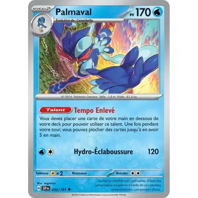 Carte Pokémon Palmaval 52/191 - EV8 Étincelles Déferlantes