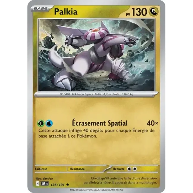 Carte Pokémon Palkia 136/191 - EV8 Étincelles Déferlantes