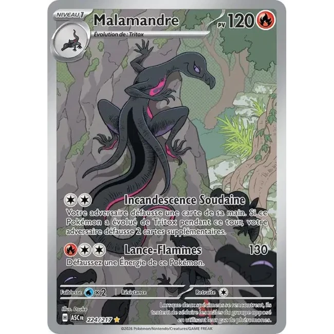 Carte Pokémon Malamandre 224/217 -  ME02.5  Héros Transcendants