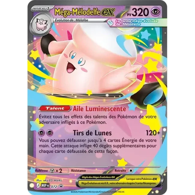 Carte Pokémon Méga-Mélodelfe ex 072 - Méga évolution PROMO