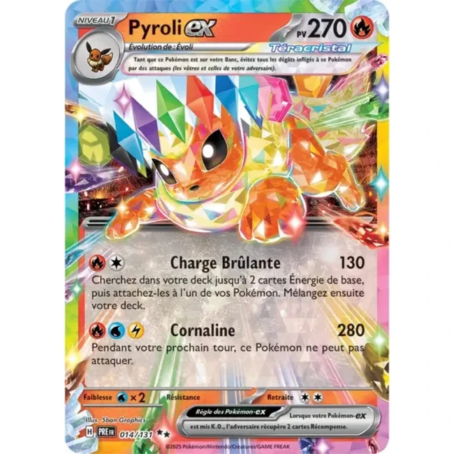 Carte Pokémon Pyroli ex 14/131 - EV8.5 Evolutions Prismatiques