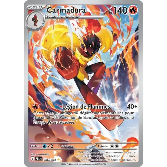 Carte Pokémon Carmadura 86/084 - ME05 Nuit Noire