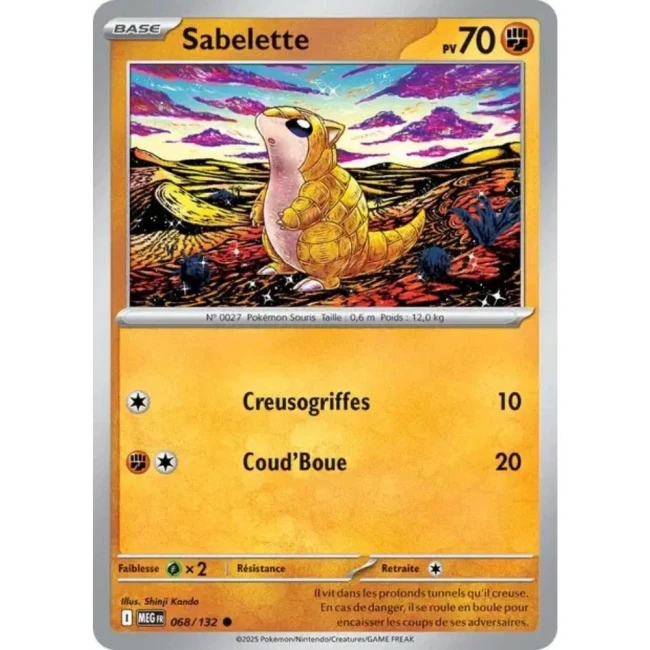 Carte Pokémon Sabelette 68/132 - ME1 Méga évolution