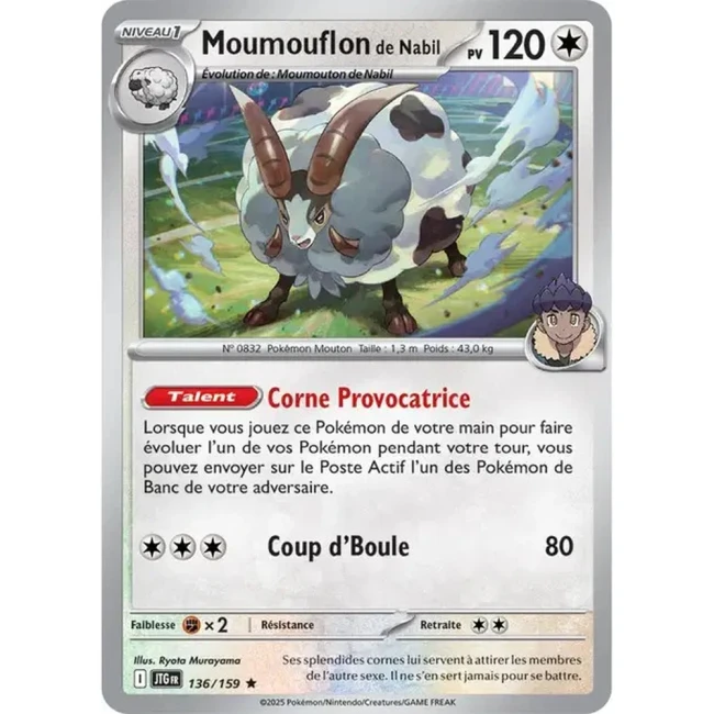 Carte Pokémon Moumouflon de Nabil 136/159 - EV9 Aventures Ensemble