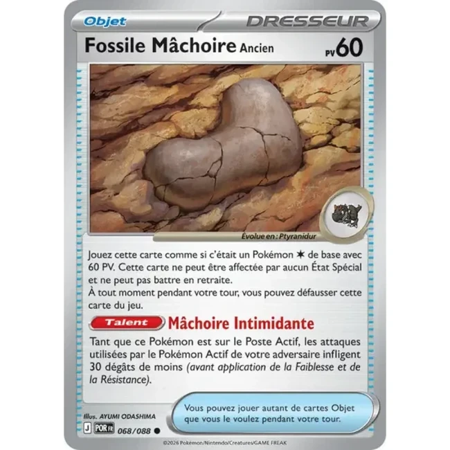 Carte Pokémon Fossile Mâchoire Ancien 068/088 - ME03 Equilibre Parfait