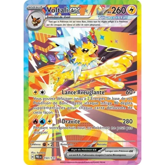 Carte Pokémon Voltali ex 153/131 - EV8.5 Evolutions Prismatiques