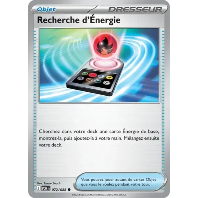 Carte Pokémon Recherche d'Énergie 072/088 - ME03 Equilibre Parfait