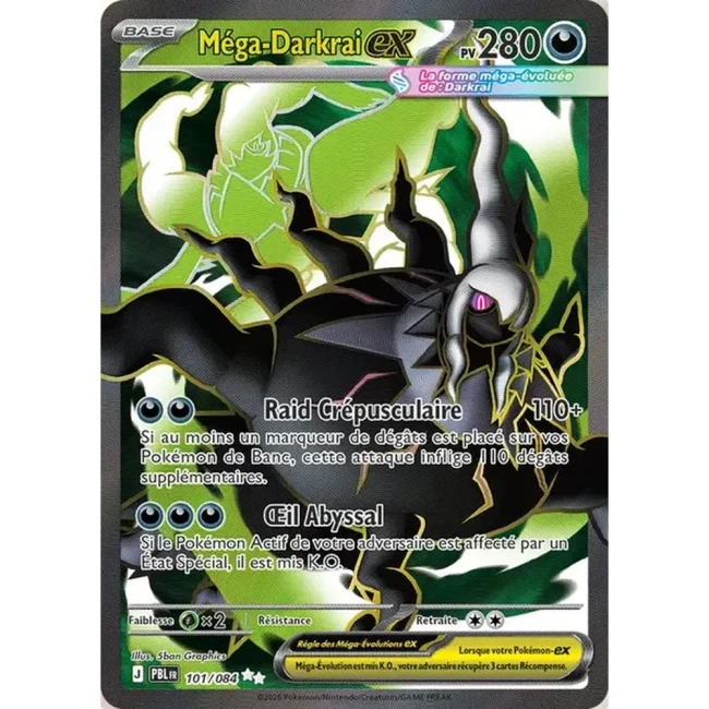 Carte Pokémon Méga-Darkrai ex 101/084 - ME05 Nuit Noire