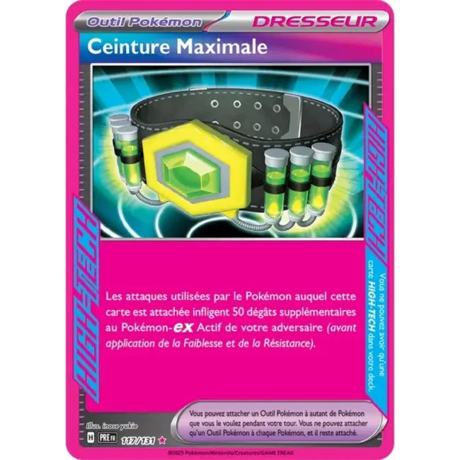 Carte Pokémon Ceinture Maximale 117/131 - EV8.5 Evolutions Prismatiques