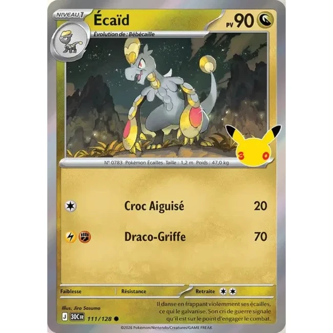 Carte Pokémon Écaïd 111/128 – 30e Anniversaire FR