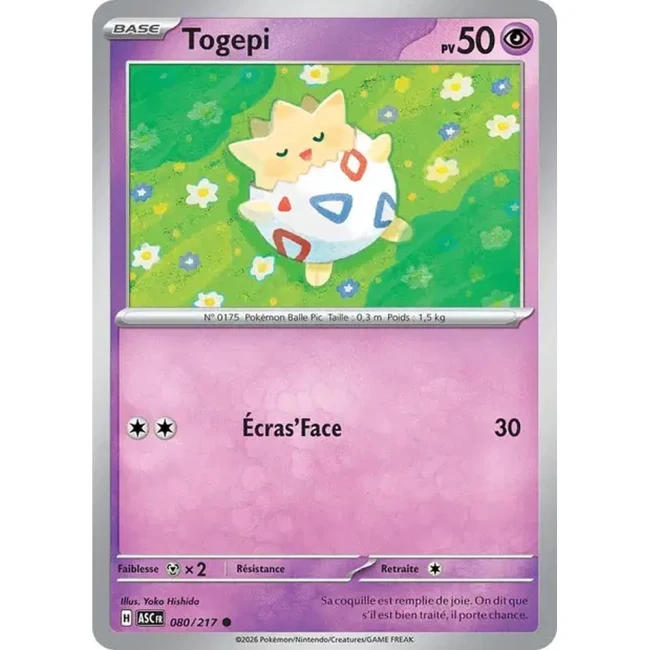 Carte Pokémon Togepi 80/217 - ME02.5 Héros Transcendants