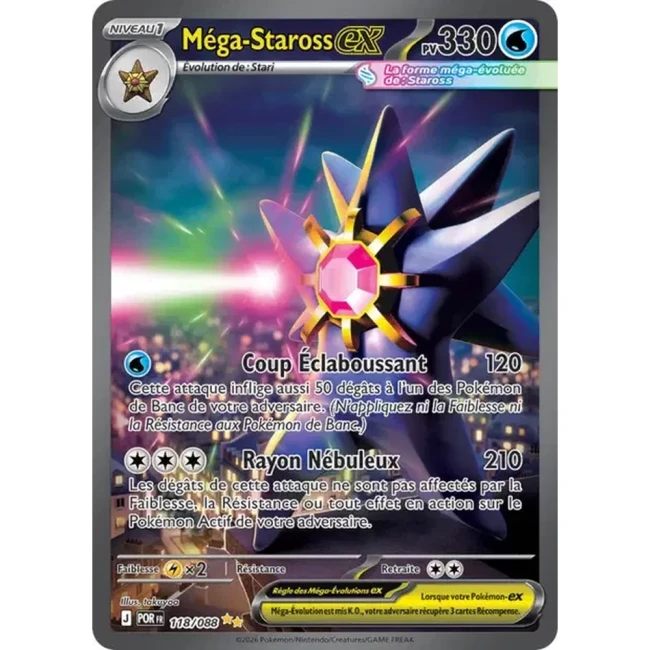 Carte Pokémon Méga-Staross ex 118/088 - ME03 Equilibre Parfait