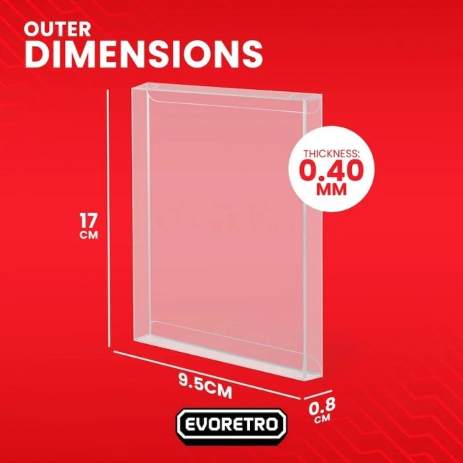 Dimensions du protecteur EVORETRO booster individuel – 17 x 9,5 x 0,8 cm