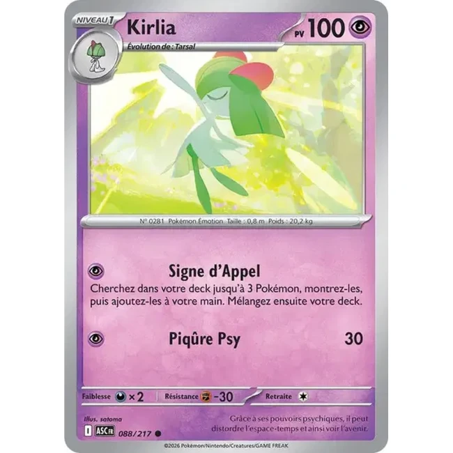 Carte Pokémon Kirlia 88/217 - ME02.5 Héros Transcendants
