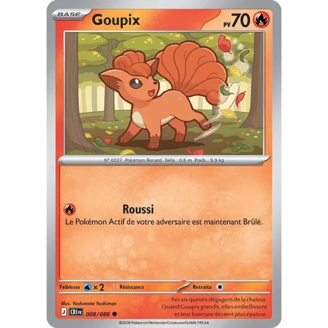 Carte Pokémon Goupix 8/086 - ME04 Chaos Ascendant