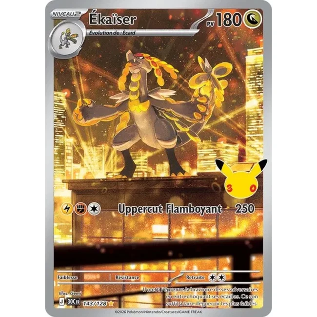 Carte Pokémon Ékaïser 143/128 – 30e Anniversaire FR