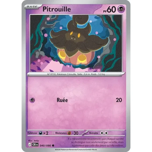 Carte Pokémon Pitrouille 40/086 - ME04 Chaos Ascendant